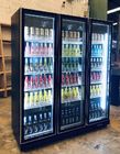 Refroidisseur droit de boisson de bouteille en verre de réfrigérateur en verre de porte de noir de réfrigérateur de barre de bière