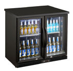 Refroidisseur de boissons de barre de bâti de dos du fond, réfrigérateur en verre de barre de 2 portes avec l'étagère de revêtement de PVC