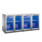 Refroidisseur froid de boissons de portes de l'oscillation 4 d'acier inoxydable sous le contre- réfrigérateur de barre, refroidisseur en verre intégré de barre de dos de porte