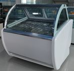 L'automobile de congélateur de réfrigérateur d'affichage de Gelato de 12 casseroles dégivrent la matière première de type inoxydable/de marbre