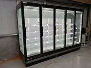 Réfrigérateurs ouverts de réfrigération commerciale de supermarché avec la porte en verre