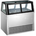 Type de refroidissement 1730*1068*1250mm de crème glacée d'étalage du congélateur 20 de fan en verre carrée de casseroles