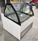 Les 18 plateaux commerciaux le réfrigérateur en verre italien d'affichage de Gelato de congélateur d'affichage de crème glacée de refroidissement à l'air