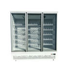 Réfrigérateur en verre d'affichage d'aliments surgelés de surgélateur de portes de commande numérique avec le refroidissement de fan