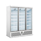 Réfrigérateur en verre d'affichage d'aliments surgelés de surgélateur de portes de commande numérique avec le refroidissement de fan