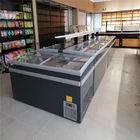 Congélateur d'île de double de congélateur d'affichage de coffre de matériel de réfrigération de supermarché avec la porte en verre
