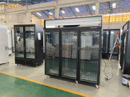 Congélateur de réfrigérateur en verre commercial vertical de porte de vitrine de congélateur d'aliments surgelés