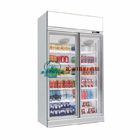 Réfrigérateur droit d'affichage de porte du supermarché 2~8C de refroidisseur en verre de boisson