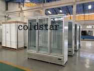 Réfrigérateur vertical de vente chaud de porte en verre commerciale pour montrer le lait de boisson