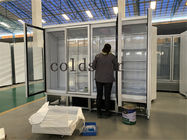 Refroidisseur en verre de porte de boissons de réfrigérateur de boisson de bière de 4 portes de réfrigérateur froid vertical commercial d'affichage