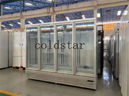 De congélateur en verre de quatre équipement droit de réfrigérateur de supermarché de congélateur d'affichage d'étalage de crème glacée portes