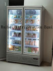 Congélateur droit de boissons de supermarché d'affichage de portes en verre froides du réfrigérateur 2