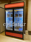 Réfrigérateur droit de congélateur en verre de porte d'étalage d'affichage du supermarché 450L