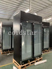 Congélateurs de réfrigérateurs droits d'affichage de porte à deux battants de porte en verre commerciale de congélateur