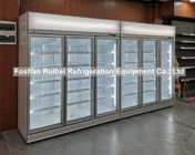 Réfrigérateur en verre droit de portes du refroidisseur 3 d'affichage de boisson de porte d'épicerie