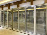 La nouvelle boisson de montant de style présentent le refroidisseur en verre de porte de refroidisseur de réfrigérateur droit commercial de magasin