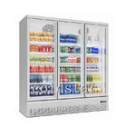 Un étalage plus frais de réfrigérateur de lait de yaourt de portes du supermarché 3 de réfrigérateur d'affichage en verre de boissons