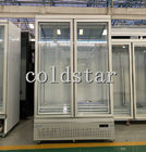 Double réfrigérateur en verre de congélateur d'affichage de boisson de porte d'usine avec la bonne qualité pour le supermarché