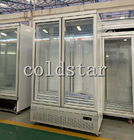 Refroidisseur droit d'énergie douce de capacité élevée de boissons du réfrigérateur 3 d'affichage en verre transparent froid commercial de porte pour le beverag
