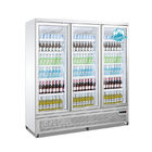 Le montant de refroidissement de porte de trois portes d'affichage de réfrigérateur de fan en verre de congélateur boit le refroidisseur blanc