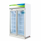Congélateur de réfrigérateur en verre d'affichage de porte de congélateur droit de porte à deux battants de supermarché