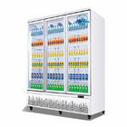 Refroidisseur industriel de porte de supermarché d'affichage de message publicitaire droit en verre de réfrigérateur côte à côte