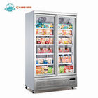 Les portes en verre de double du congélateur de réfrigérateur d'affichage 1000L boivent l'étalage de réfrigérateur de refroidisseur