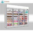 Réfrigérateur droit de congélateur de porte de supermarché d'étalage en verre d'affichage avec le système de refroidissement de fan