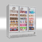 La fan refroidissant le congélateur droit de 3 portes en verre, supermarché automatique dégivrent l'étalage d'affichage de réfrigérateur