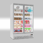 Congélateur droit de boissons de supermarché d'affichage de portes en verre froides du réfrigérateur 2