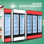 Étalage en verre de congélateur de réfrigérateur de porte du message publicitaire 2 droits pour le magasin à succursales multiples de supermarché