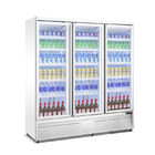 Refroidisseur droit d'affichage de boisson de porte de supermarché en verre transparent de réfrigérateur