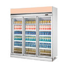 Réfrigérateur vertical d'affichage de lait de bière de refroidisseur d'affichage de porte en verre de portes du montant 3 de supermarché