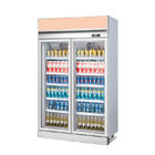 Refroidisseur droit de boisson de boissons de porte des réfrigérateurs deux d'affichage de supermarché de réfrigérateur en verre de bière
