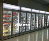 Congélateur réfrigérant de refroidissement d'affichage de stockage de crème glacée d'équipement de porte en verre de fan verticale de supermarché