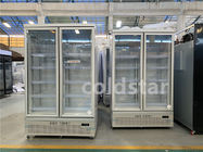 Réfrigérateur droit d'affichage de portes en verre triples commerciales du congélateur 4