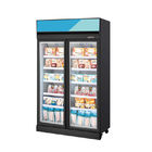 Réfrigérateur en verre de porte d'étalage réfrigéré droit commercial de la boisson 1000L