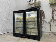 Refroidisseur arrière noir de barre de 2 portes sous le contre- réfrigérateur de bouteille