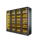 L'automobile de bière de boissons dégivrent un réfrigérateur commercial plus frais d'affichage de 4 portes avec 4 roues