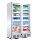 Réfrigérateur commercial droit de boisson, congélateur inférieur d'affichage de porte à deux battants de bâti