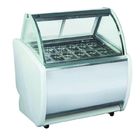 L'automobile de congélateur de réfrigérateur d'affichage de Gelato de 12 casseroles dégivrent la matière première de type inoxydable/de marbre