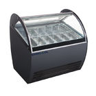 Le congélateur en verre incurvé 16 d'étalage de crème glacée filtre la couleur adaptée aux besoins du client par 1510*1100*1280mm