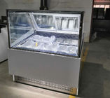 Coffret d'étalage congelé par réfrigérateur en verre incurvé de glace à l'eau de crème glacée de porte
