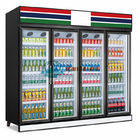 Refroidisseur en verre commercial d'affichage de porte de congélateur de réfrigérateur de 4 portes