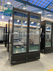 Congélateur droit -18 d'affichage de double porte en verre au compresseur de bâti du fond de -22C