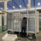 Congélateur de réfrigérateur commercial de supermarché de porte de congélateur en verre en gros d'affichage
