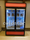 Congélateur en verre d'affichage de viande de porte de supermarché de réfrigérateur vertical de crème glacée
