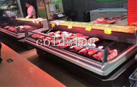 Réfrigérateur froid d'affichage de viande fraîche de nourriture de plan de travail de service de poissons ouverts commerciaux d'épicerie