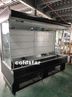 Un réfrigérateur plus frais de stockage d'affichage de réfrigération de nourriture de rideau aérien de Front Open Vertical de supermarché