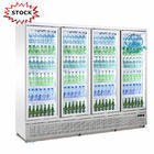 Refroidisseur en verre droit d'affichage de porte de l'étalage R290 de réfrigérateur de portes du supermarché 4 pour la boisson
